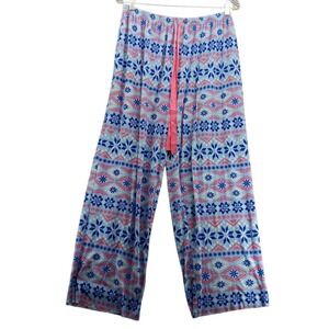 Just Be Women Size 1x Lounge Pajama Pants Snowflake Blue Soft Drawstring Stretch